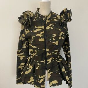 CBR Women's Camouflage Ruffle Utility Jacket